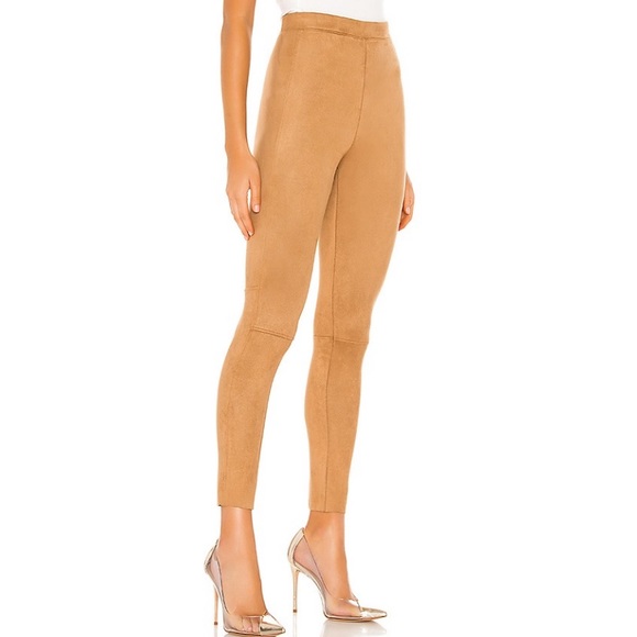 BCBGeneration Camel Faux Suede Scuba Knit Legging